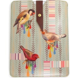 Leather iPad Case Or Laptop Case: Bird And Stripe