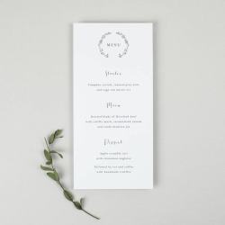 Delicate Laurel Wedding Menu Card