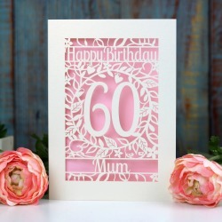 Personalised Papercut Flower Birthday Card
