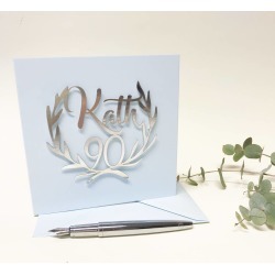 Personalised Papercut 90th Birthday Card