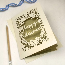 Personalised Papercut Retirement Card