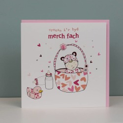 Welsh New Baby Girl Card