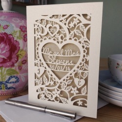 Personalised Papercut Wedding Card