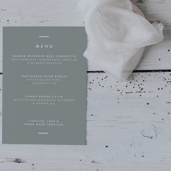 Hannah Grey Menu Card