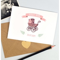 Personalised Baby Girl Card