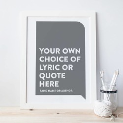 Personalised Favourite Song Lyrics Print