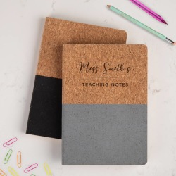 Personalised Vegan Cork Notebook For Teachers