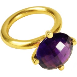 Amethyst And Gold Clasp Ring