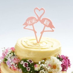 Flamingo Couples Wedding Cake Topper