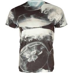 Unisex Monochrome Black Jellyfish Printed T Shirt Tee