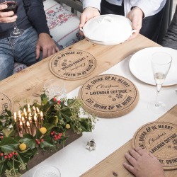 Set Of Four Personalised Christmas Cork Placemats