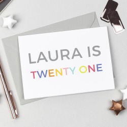 Personalised 21st Birthday Card