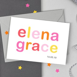New Baby Name Card