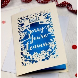 Personalised Papercut Leaving Card