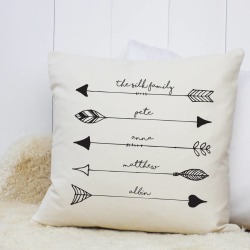 Personalised 'Arrow Family' Cushion Case