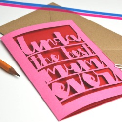 Personalised Mothers Day Papercut Card