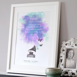 Personalised Song Lyrics Print