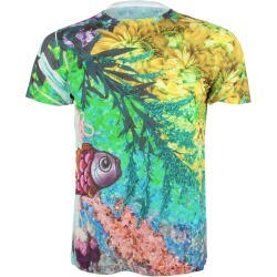 Unisex Hyper Real Floral Fish Printed T Shirt Tee