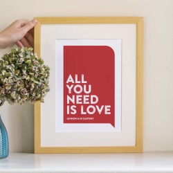 Personalised Favourite Song Lyrics Print