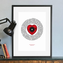 Personalised Love Song Lyrics Print