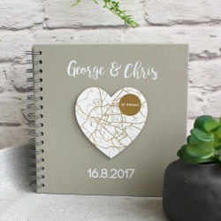 Personalised Gold Foil Heart Grey Wedding Planner