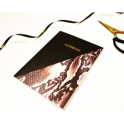 Black And Brown Snakeskin Gold Foil Notebook
