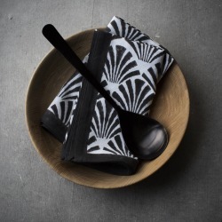 Black And White Block Print Napkin One Left