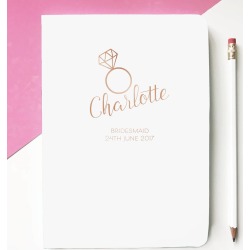 Bridesmaid Personalised Foil Cover Notebook