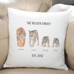Personalised Tiger Family Cushion