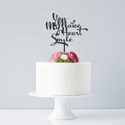 Calligraphy Song Lyrics Wedding Cake Topper