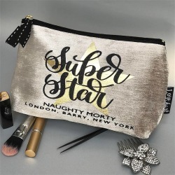 Personalised Motivational Quotes Chenille Makeup Bag
