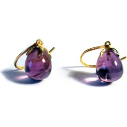 Amethyst Gold Earrings Claw