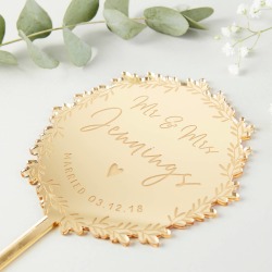 Gold Mirror Wedding Cake Topper
