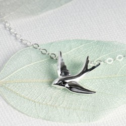 Swallow Necklace On A Personalised Gift Card