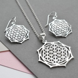Silver Moroccan Flower Jewellery Set