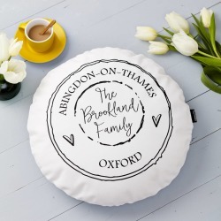 Personalised Round Family Cushion