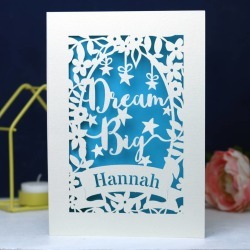 Personalised Papercut Dream Big Card