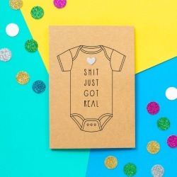 'It Got Real' Funny Baby Card