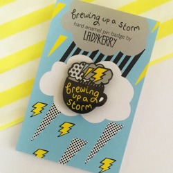 Coffee Enamel Pin 'Brewing Up A Storm'