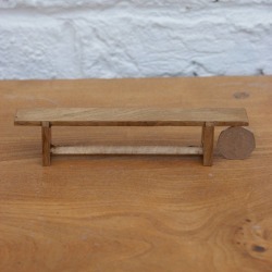 Jacobean Style Dolls House Miniature Oak Bench
