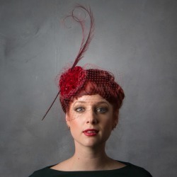 Ruched Velvet Evening Wedding Fascinator
