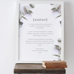 Personalised Sister Definition Print