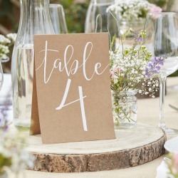Kraft Table Number Wedding Day Tent Cards