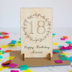 Personalised 18th Birthday Wooden Card