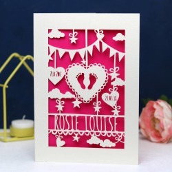 Personalised Papercut Baby Card