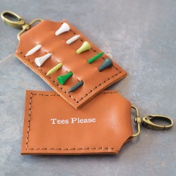 Personalised Leather Golf Tee Holder