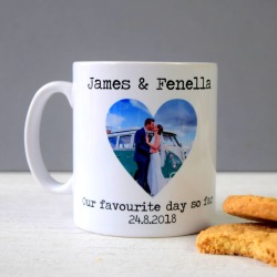 Personalised Love Heart Photo Mug