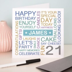 Personalised 21st Birthday Card