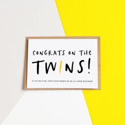 Funny Twins New Baby Card