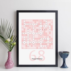 Personalised Crossword Birthday Print
